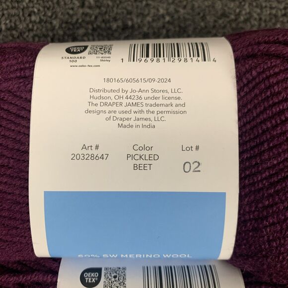 Lot Of 2 Draper James Cozy Wool Pickled Beet Merino Wool And Acrylic Yarn New - Picture 5 of 5